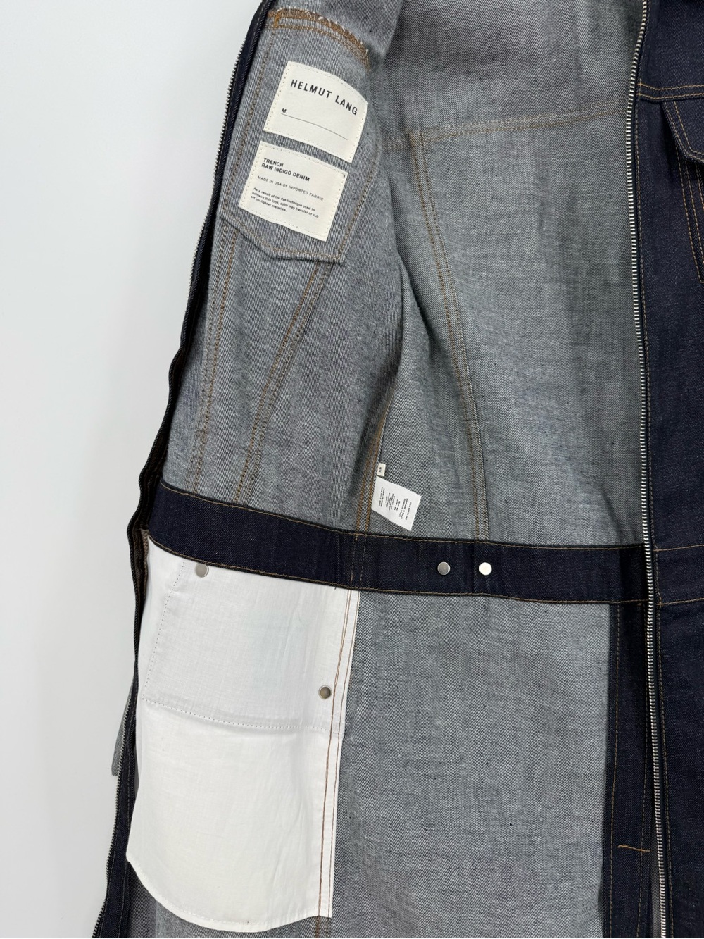 Helmut Lang Raw Indigo Denim Trench Size XS - Picture 13 of 16
